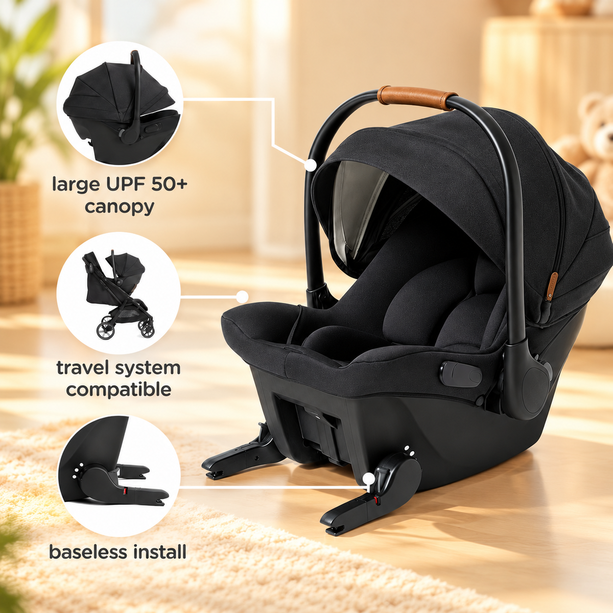 4-in-1 Baby Stroller Travel System with Infant Car Seat