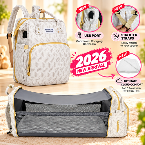 3 in 1 Multifunctional Baby Diaper Backpack with Stroller Straps