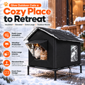 All-Weather Outdoor Cat Shelter – Waterproof & Foldable,Extra Large Insulated Outdoor Cat House