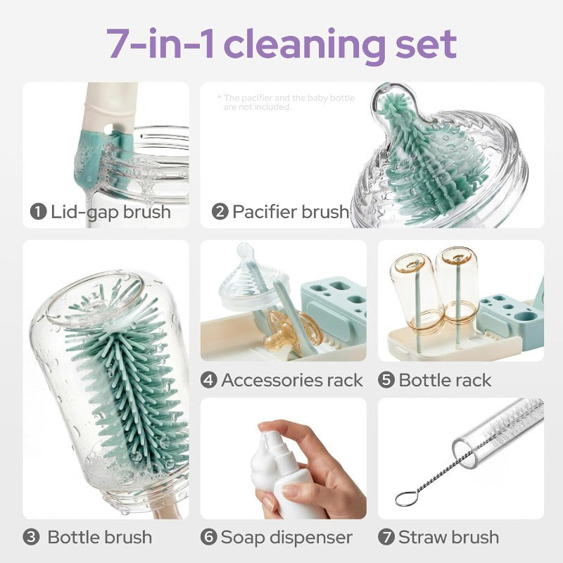 7-in-1 Silicone Baby Bottle Cleaning Brush Set