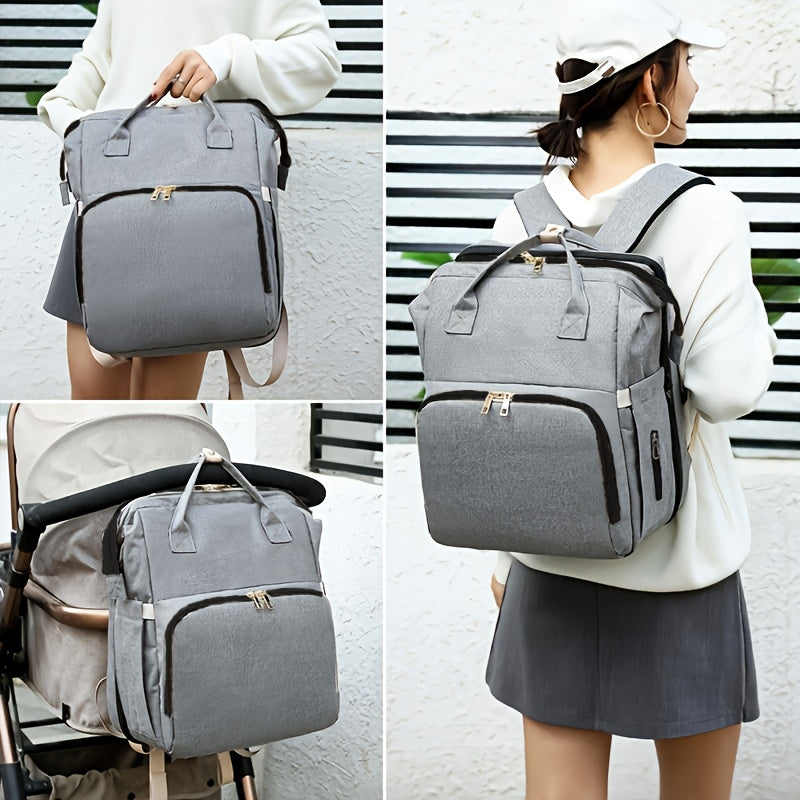 3 in 1 Multifunctional Baby Diaper Backpack with Stroller Straps