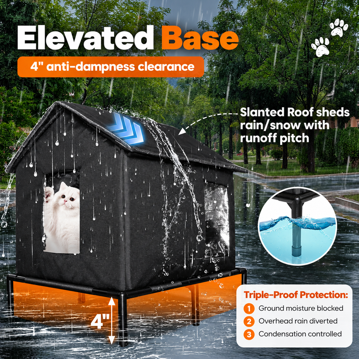 All-Weather Outdoor Cat Shelter – Waterproof & Foldable,Extra Large Insulated Outdoor Cat House