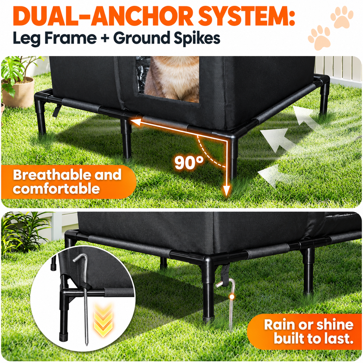 All-Weather Outdoor Cat Shelter – Waterproof & Foldable,Extra Large Insulated Outdoor Cat House