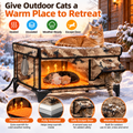 💕Pet Care|🐾Heated Insulated Outdoor Cat House with Safe Escape Door