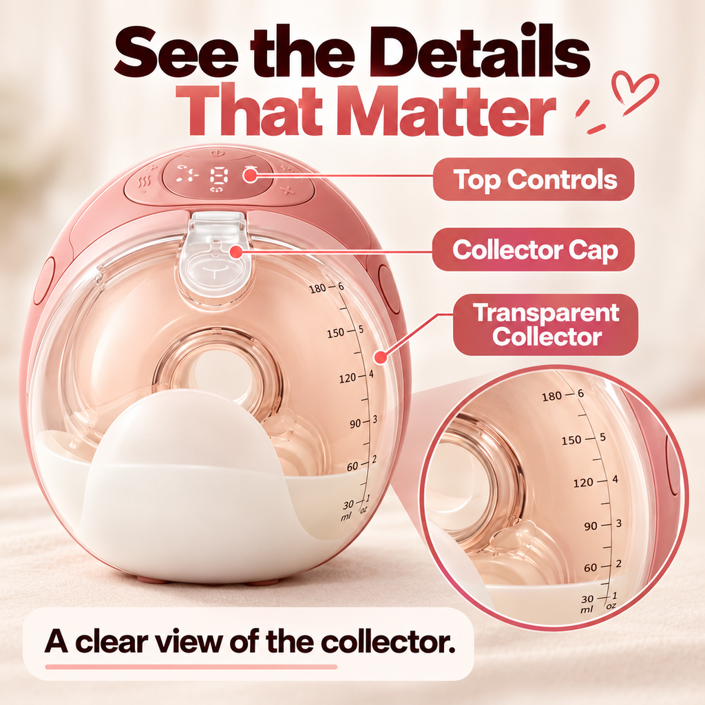 Wearable Breast Pump with Warm Massage & 48 Pumping Modes