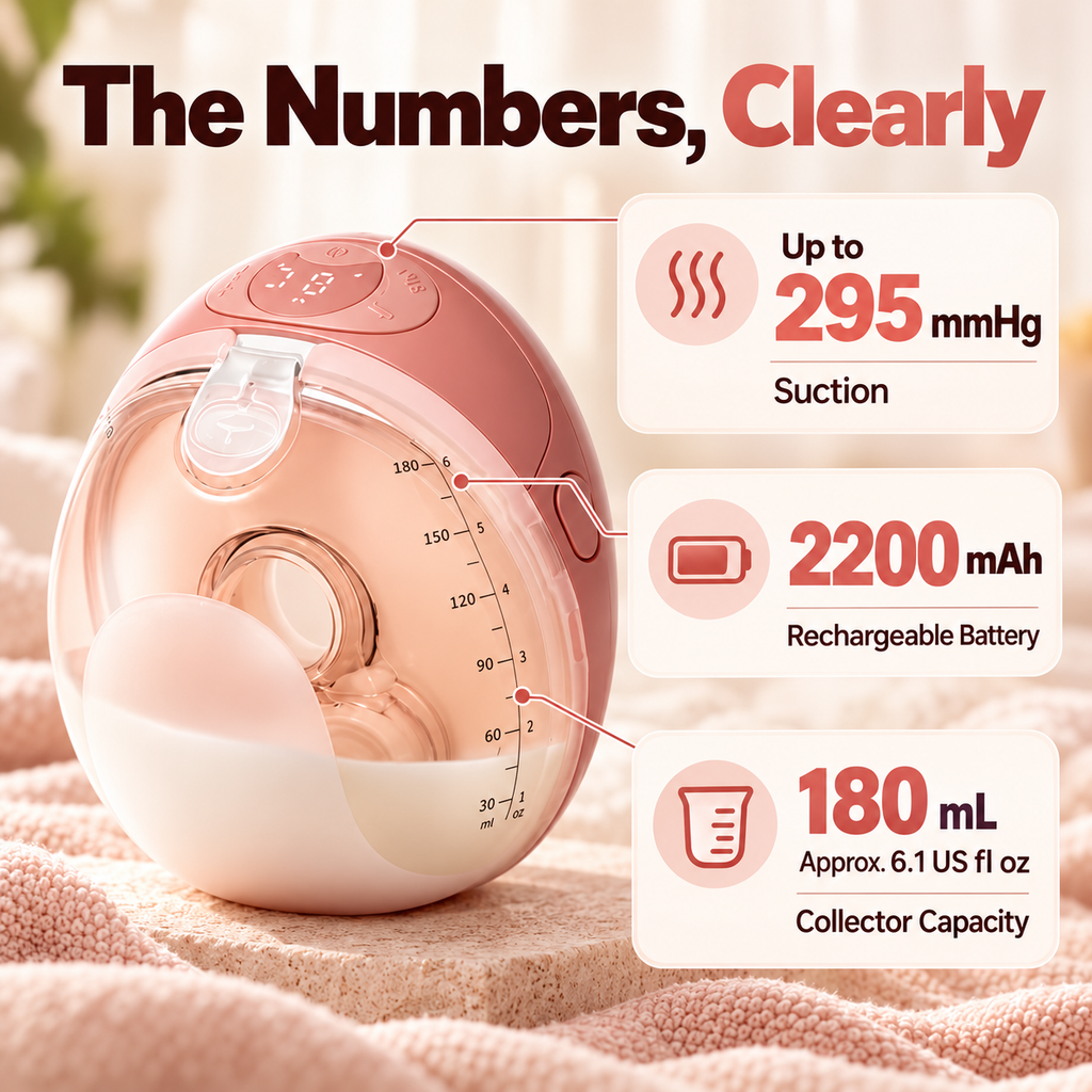 Wearable Breast Pump with Warm Massage & 48 Pumping Modes