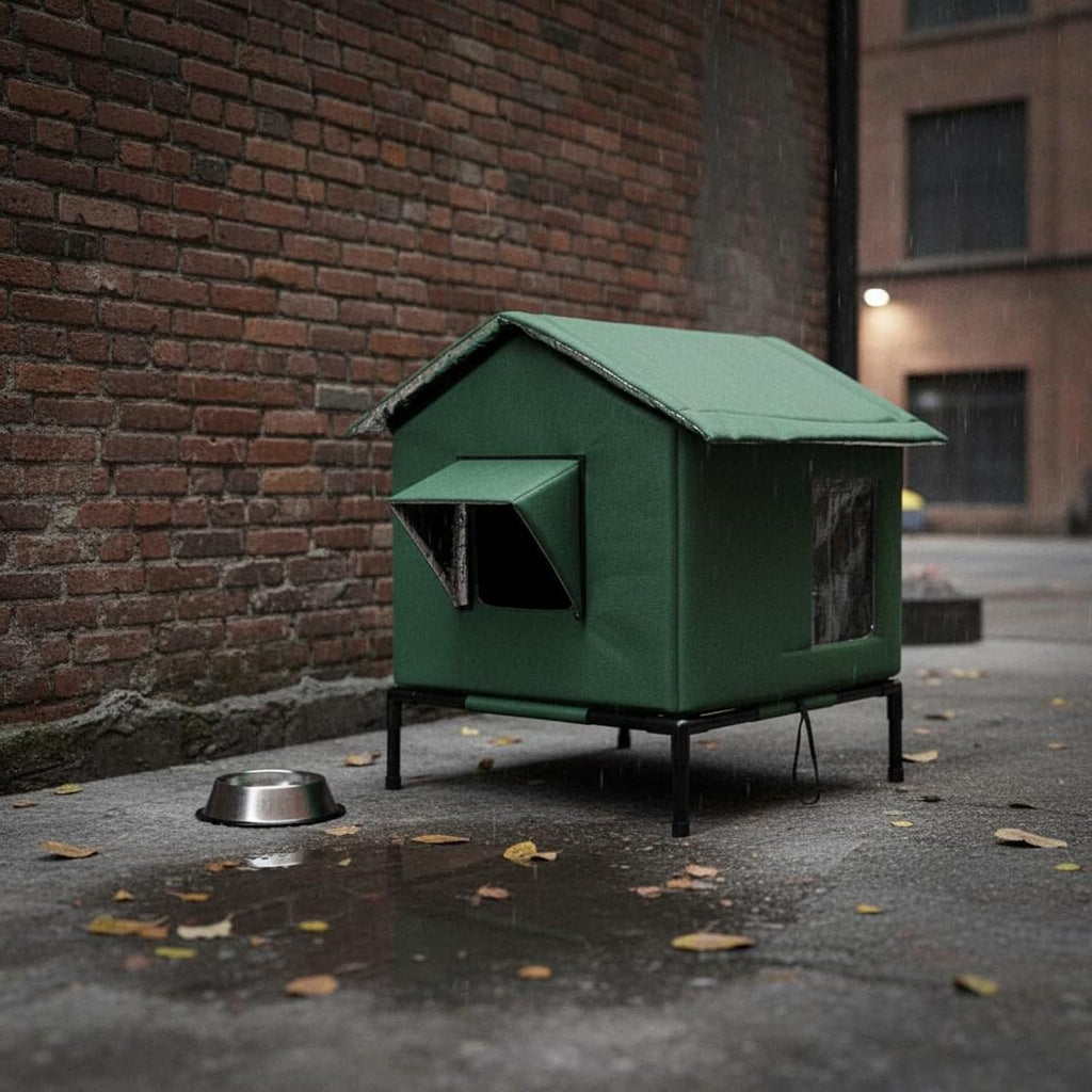 All-Weather Outdoor Cat Shelter – Waterproof & Foldable,Extra Large Insulated Outdoor Cat House