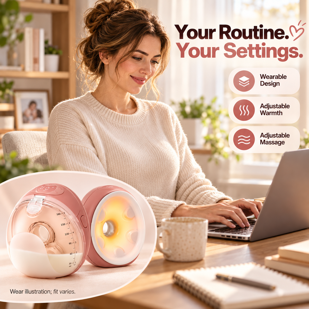 Wearable Breast Pump with Warm Massage & 48 Pumping Modes