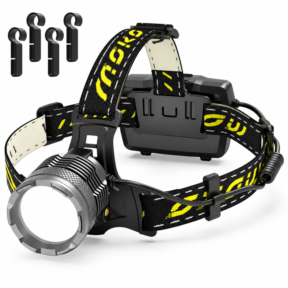 Rechargeable LED Headlamp🔦, 8 Modes, 90° Adjustable, IP68