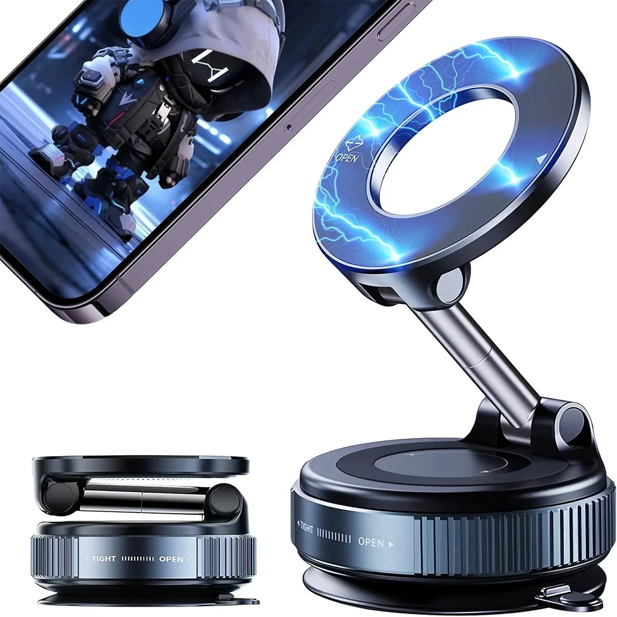 2026 Magnetic vacuum  car phone holder 360 adjustable mount